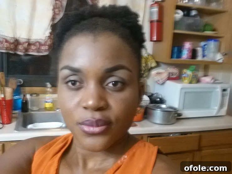 The author in a scattered kitchen after a challenging cooking show filming session.