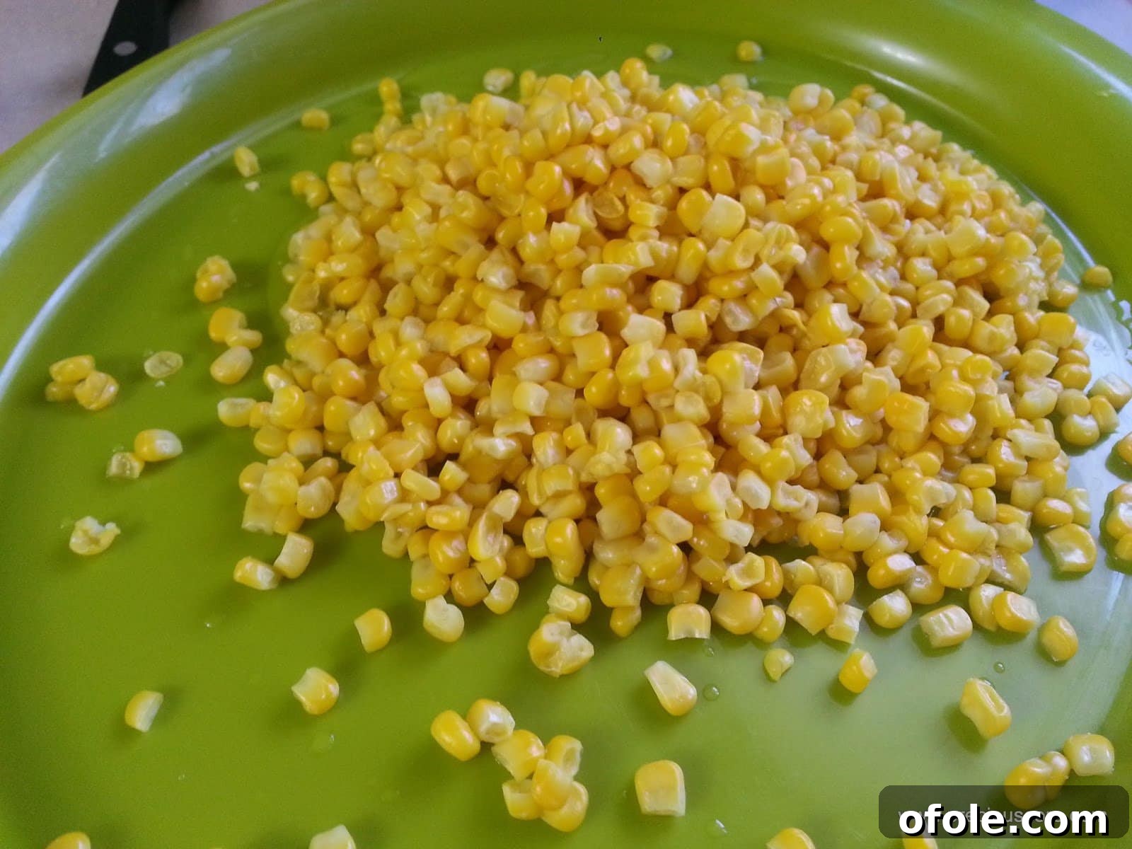 Rinsed and ready frozen corn for cooking