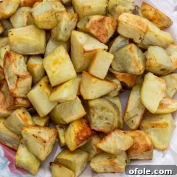 roasted potatoes on a platter
