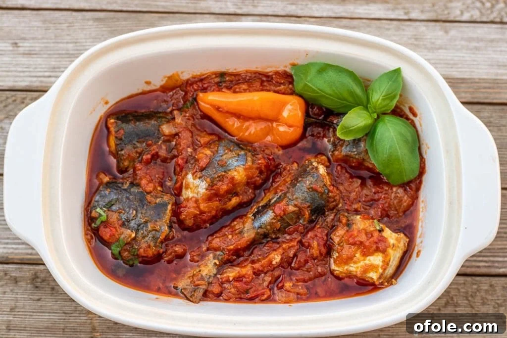 Cameroonian Tomato Fish Stew 7 Fresh fish stew in a serving bowl