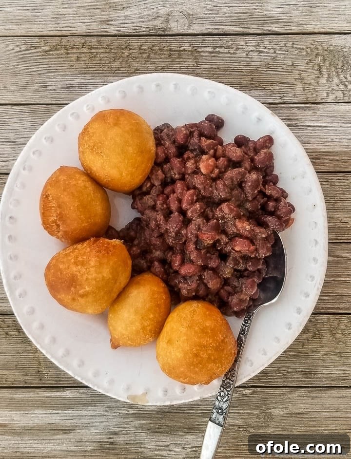 Puff Puff and beans, a classic Cameroonian street food combination