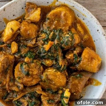 Cameroonian Sese Plantains in a bowl, ready to be served