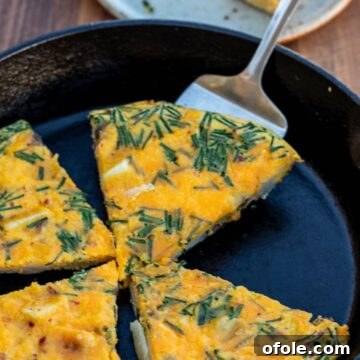Rustic Potato Frittata 12 Slices of Potato Frittata in skillet