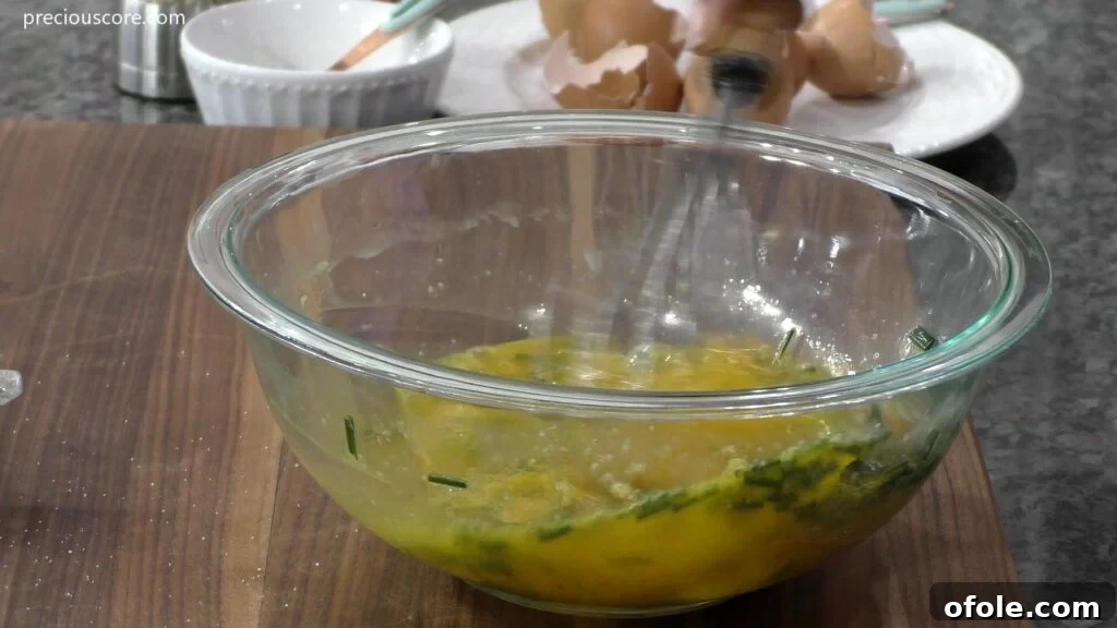 Rustic Potato Frittata 8 Egg mixture for frittata in bowl