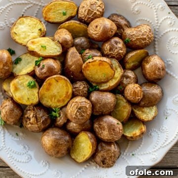 Large plate of oven roasted baby potatoes