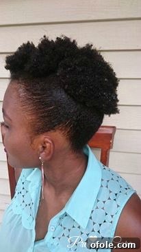Natural hair mohawk style Natural hair styled in a chic mohawk