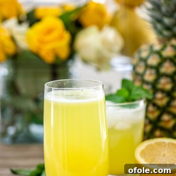 Tall Glass of Pineapple Lemonade