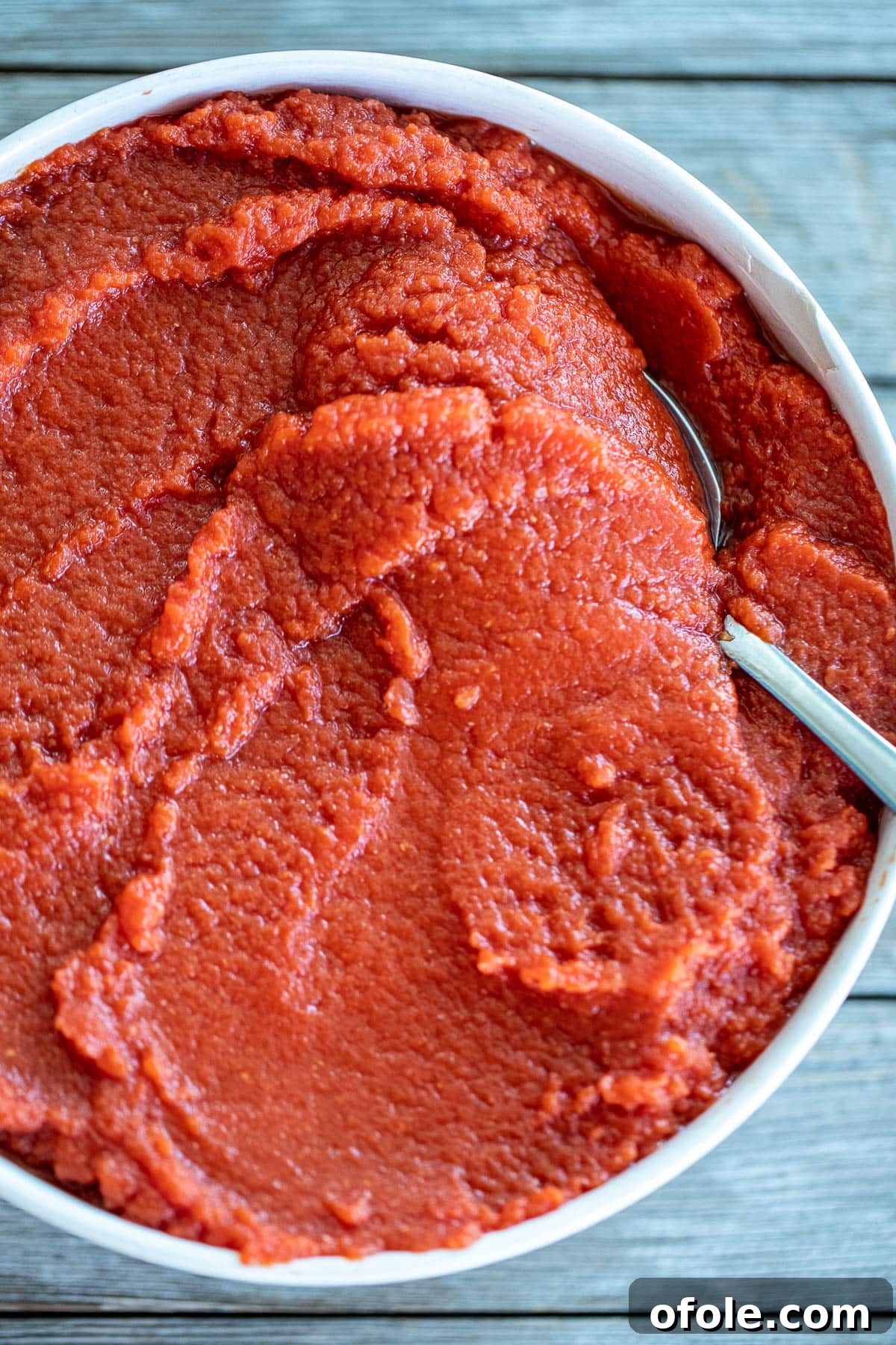 Slow-Simmered Homemade Tomato Paste 2 Big bowl of rich red homemade tomato paste, ready for use or storage.