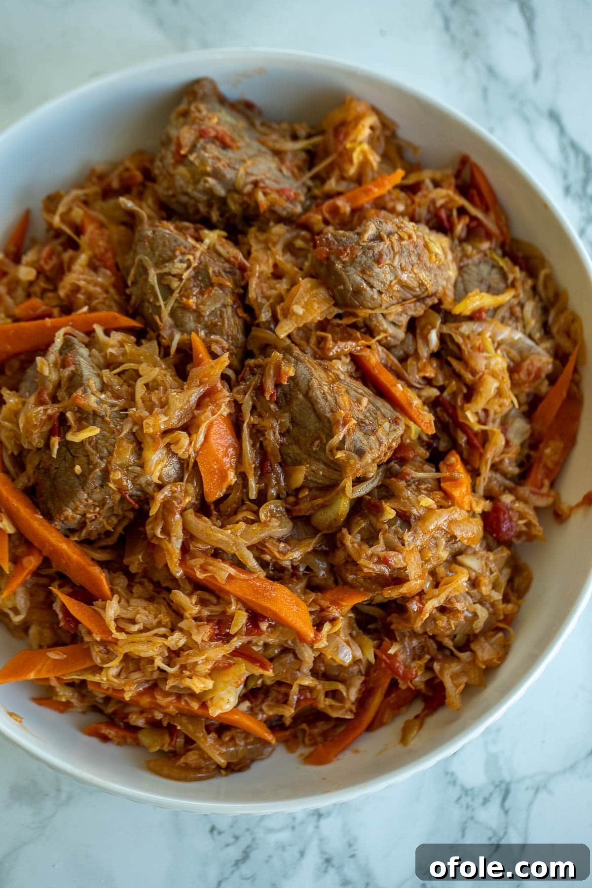 Rustic Beef and Cabbage Stew 2 Hearty bowl of Cabbage and Beef Stew, garnished and ready to eat