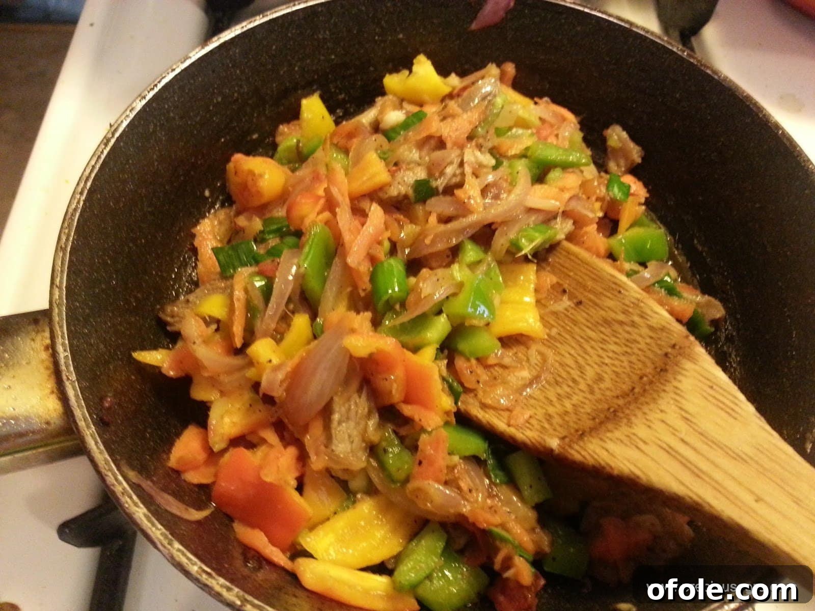 Plantain Boats: Unlock Your Creativity with Tropical Flavors 11 Savory meat and vegetable filling perfectly seasoned and cooked in the pan