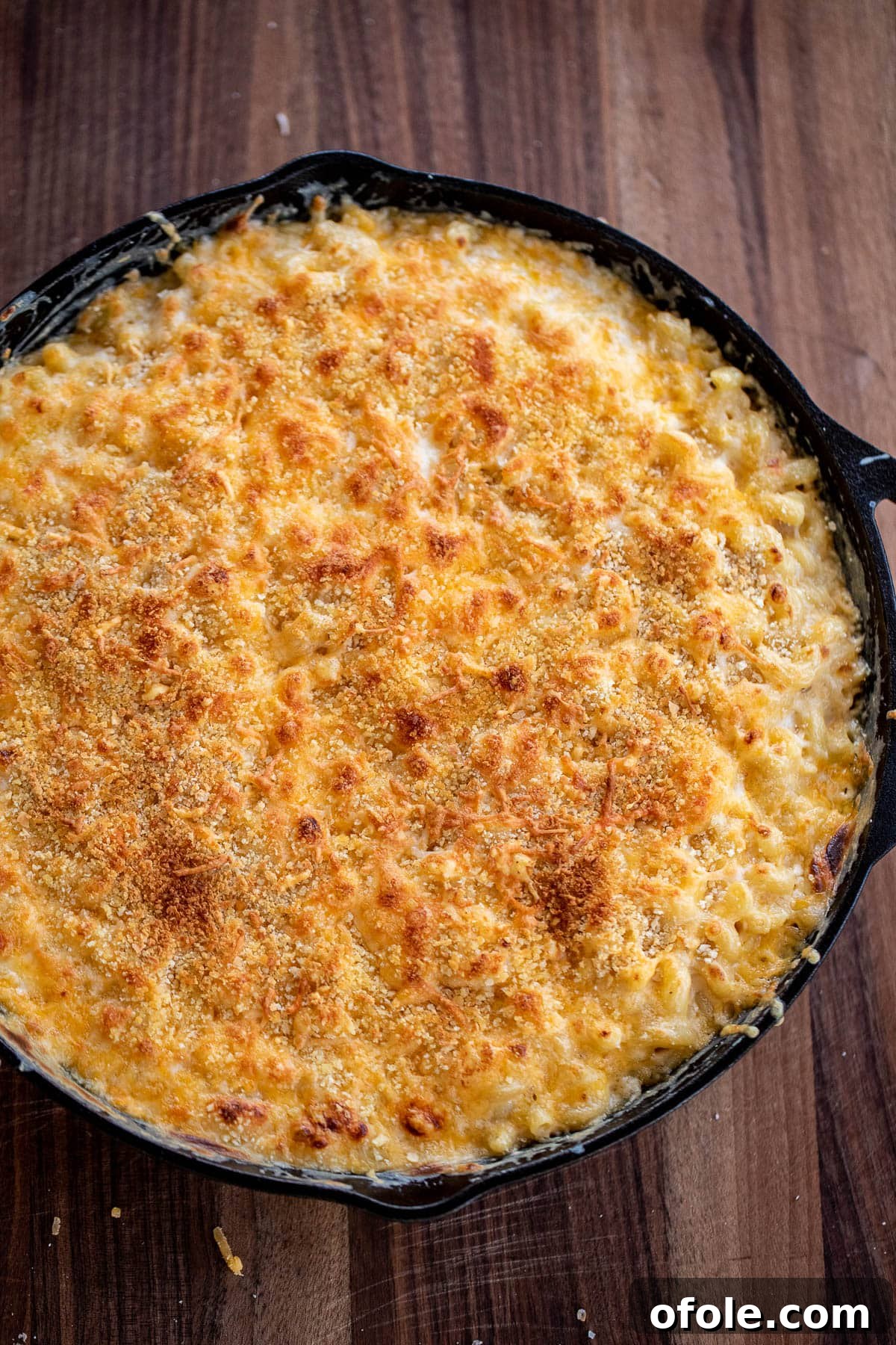 Ultimate Three-Cheese Mac and Cheese 8 Baked mac and cheese with a beautiful golden, crunchy topping