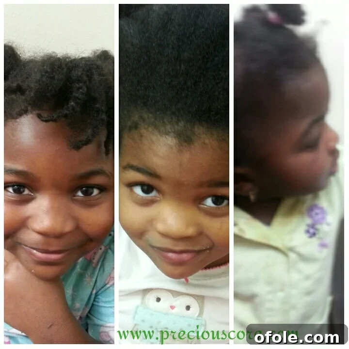 Before image of a child's braided hair, showing an older, slightly undone style in need of refreshing.