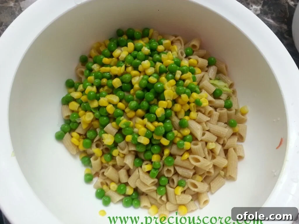 Another view of the mixed salad ingredients before dressing