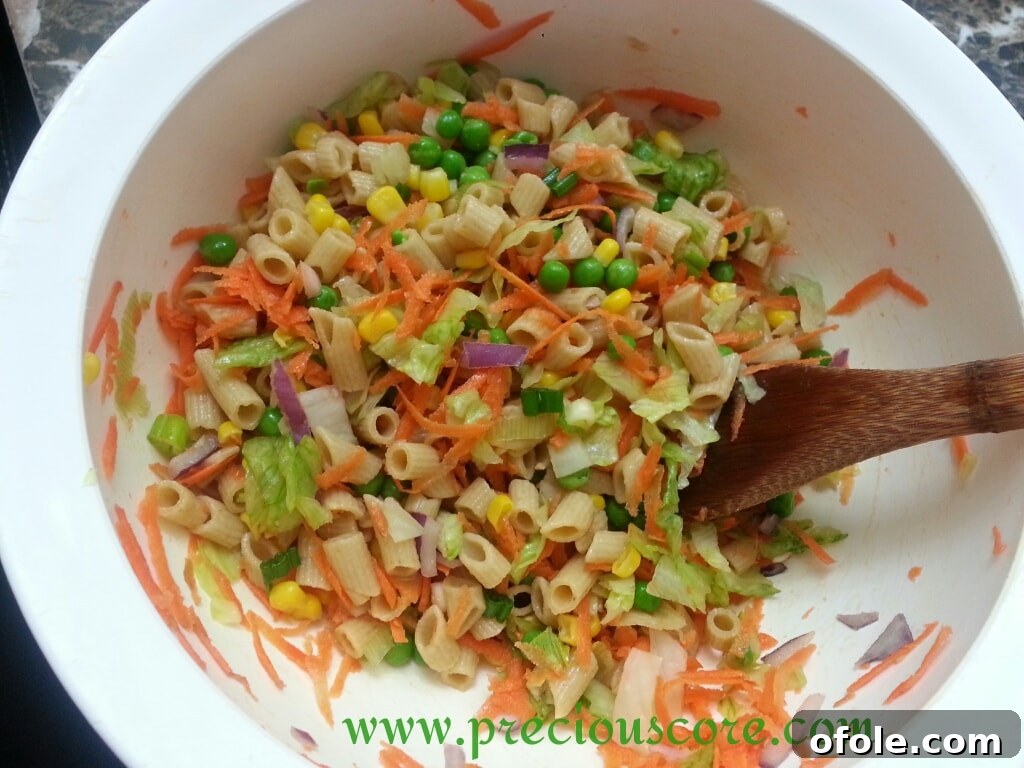 Mixed dry ingredients of the pasta salad