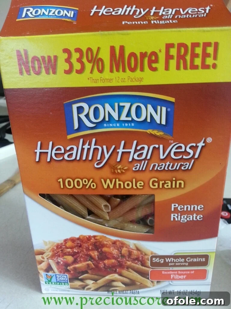 Package of whole wheat macaroni pasta