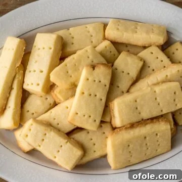 homemade shortbread cookies on a serving tray
