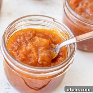 Jar of apricot preserves.