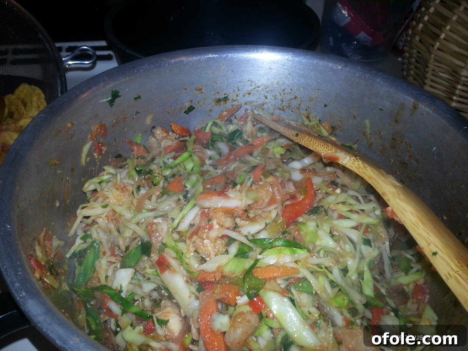 A hearty and colorful serving of Cameroon Mixed Vegetables with protein, ready to be enjoyed as a wholesome and delicious meal.