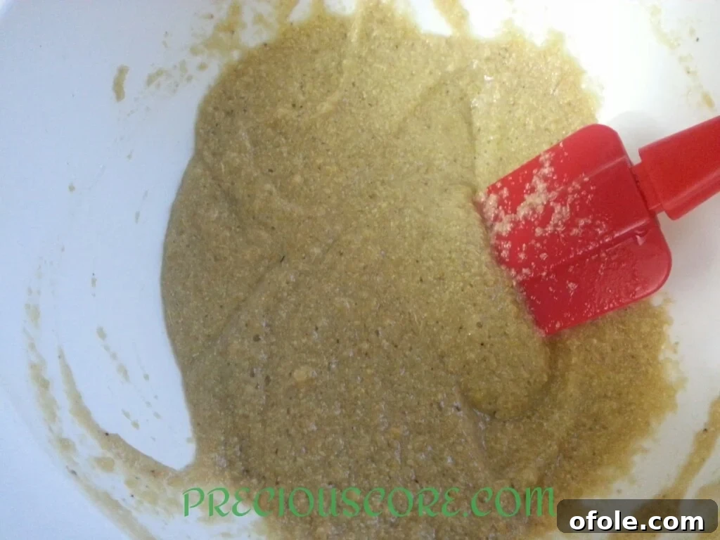 Banana and garri mixture after stirring