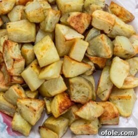 roasted potatoes on a platter