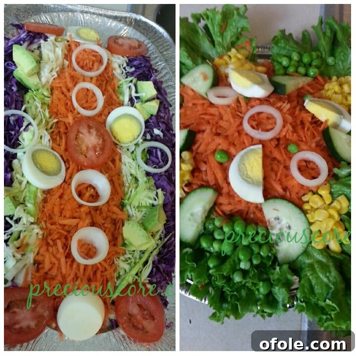 Exquisite Cameroonian Vegetable Salad A vibrant, fresh vegetable salad beautifully arranged in a bowl, showcasing the rich colors of Cameroonian cuisine.
