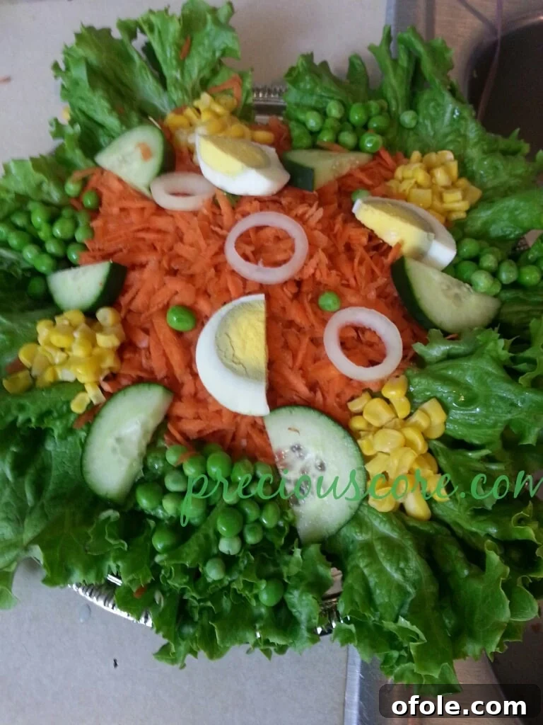 Cameroon Lettuce Salad Recipe A complete Cameroonian Lettuce Salad, ready to be served.
