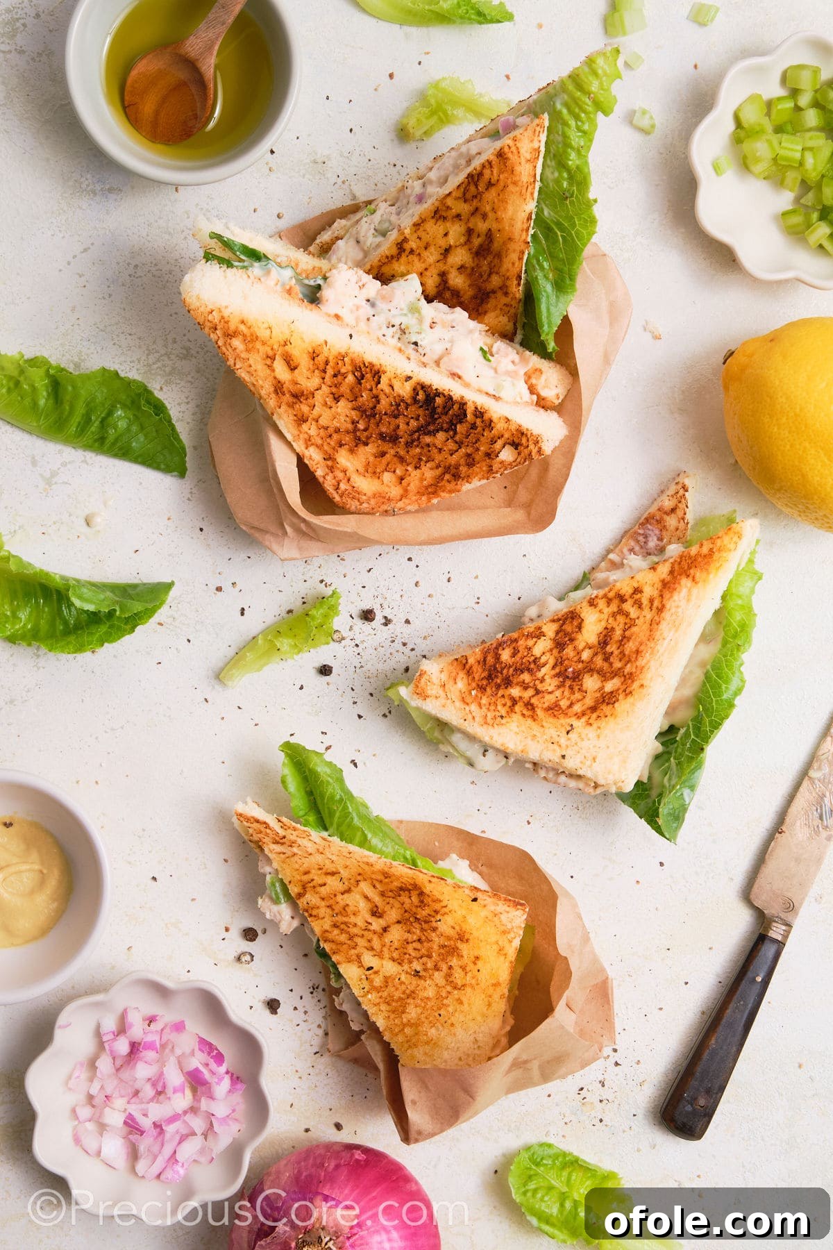 Creamy Chicken Sensation 14 Served chicken sandwiches.
