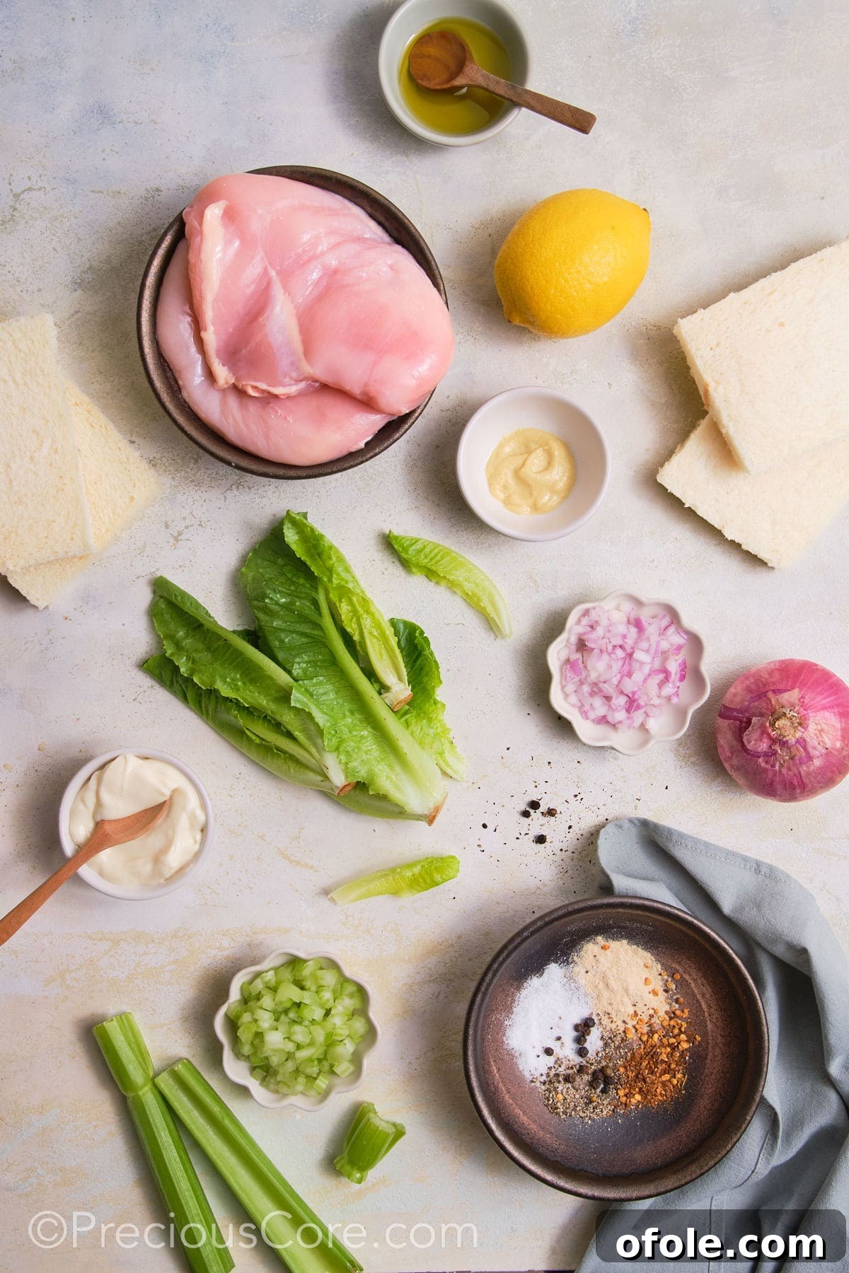 Creamy Chicken Sensation 5 Ingredients for chicken sandwich with mayo.
