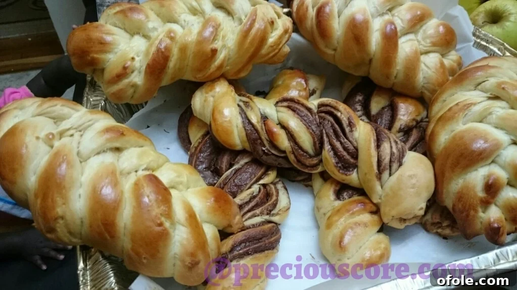 Christmas Lights and Holiday Sparkle 3 Baked Challah Bread and Nutella Bread