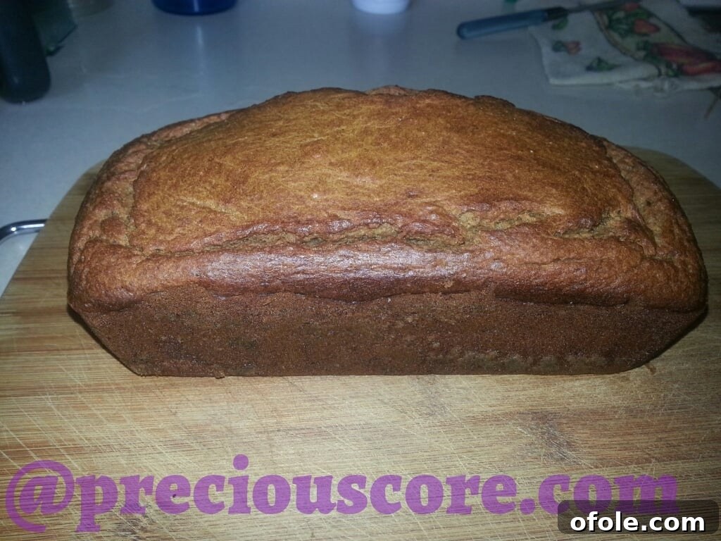A loaf of homemade banana bread and Accra Banana.