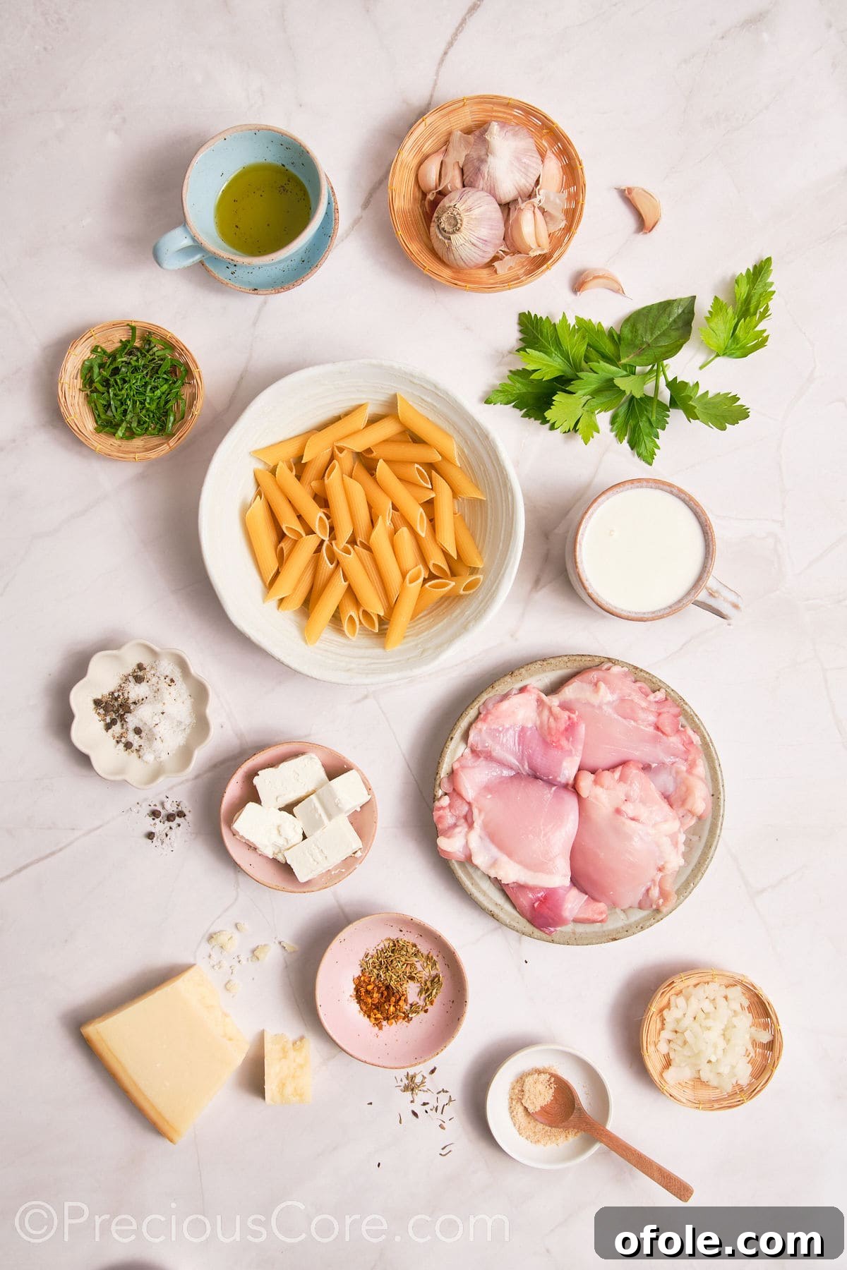 One Pot Wonder Creamy Chicken Pasta 4 Ingredients for one pot creamy chicken pasta.