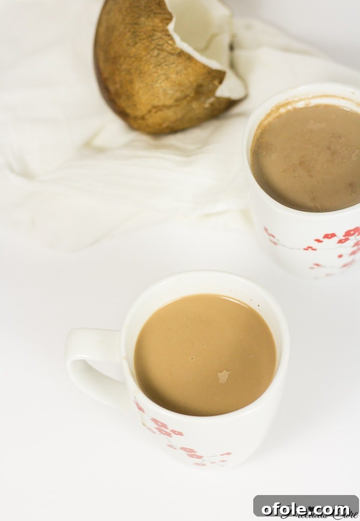 Tropical Coconut Hot Cocoa 2 healthy hot chocolate