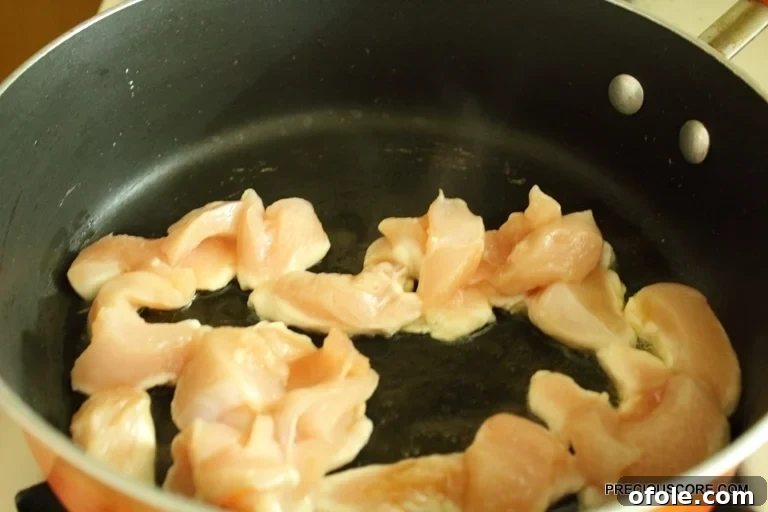 Chicken Frying in a Hot Pan
