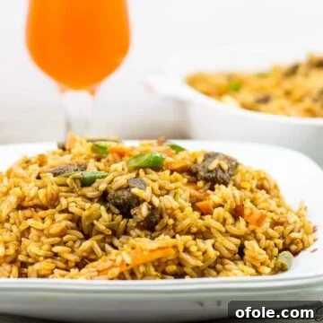 Cameroonian Jollof Rice on a plate
