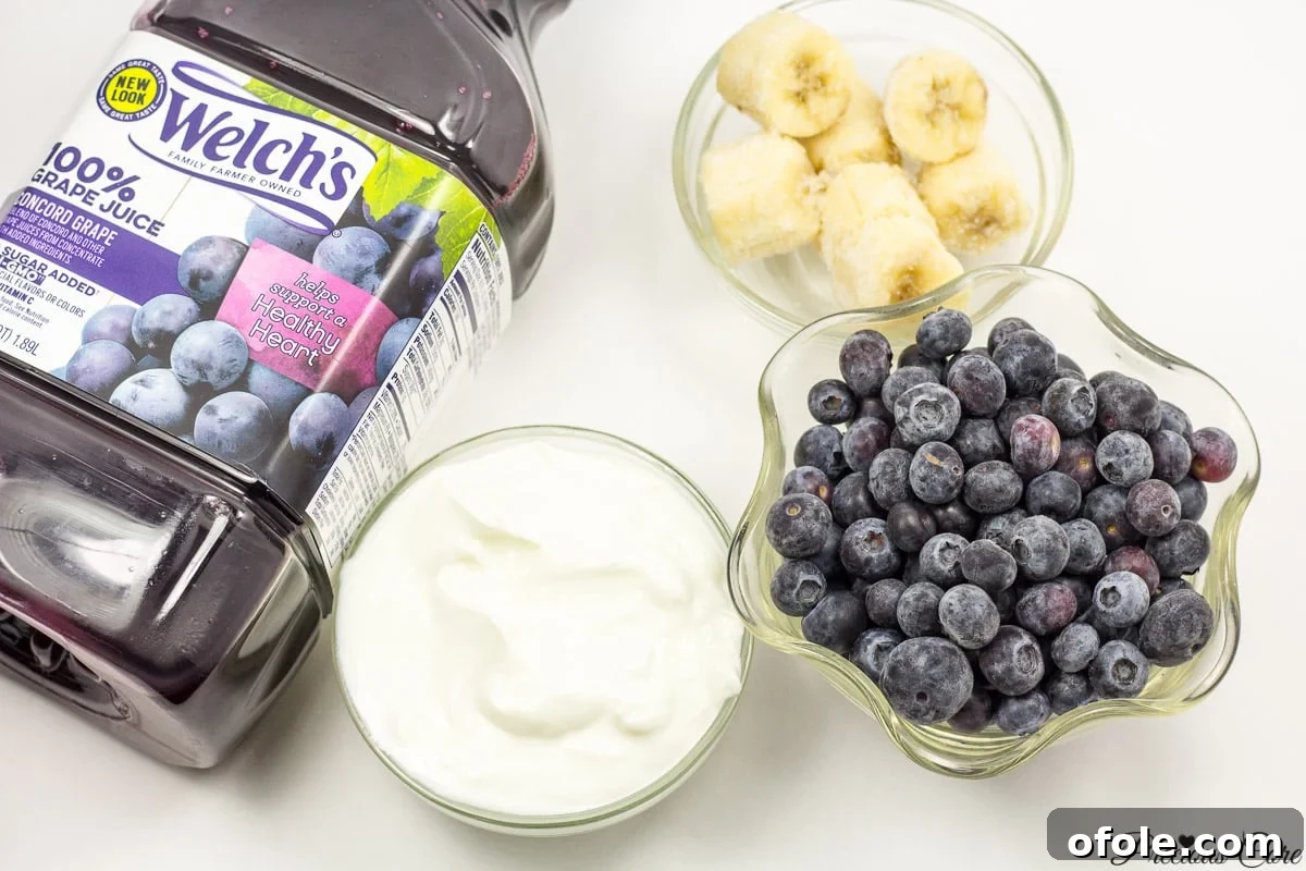 Simple Purple Perfection 2 Ingredients for a delicious 4-ingredient purple smoothie