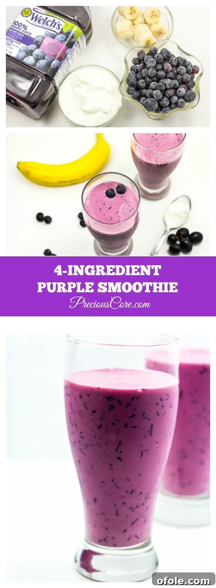Simple Purple Perfection 5 4-Ingredient Purple Smoothie in a glass