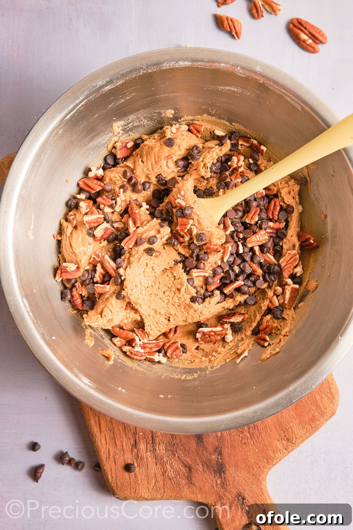 Decadent Brown Butter Pecan Delights 13 Chopped pecans and dark chocolate chips lovingly folded into the brown butter cookie dough.