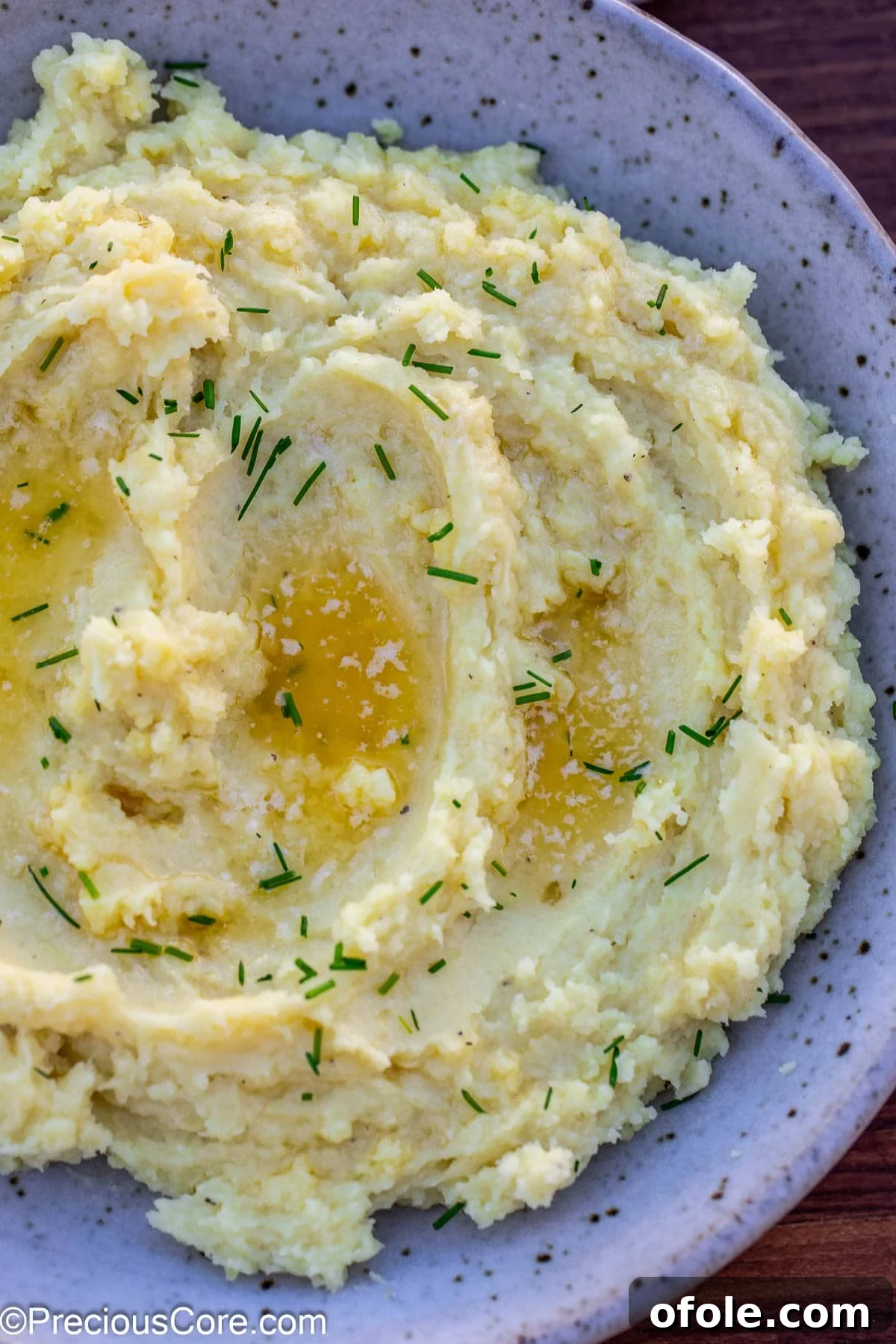 Velvety White Sweet Potato Puree 4 A close-up of the creamy texture of mashed white sweet potatoes.