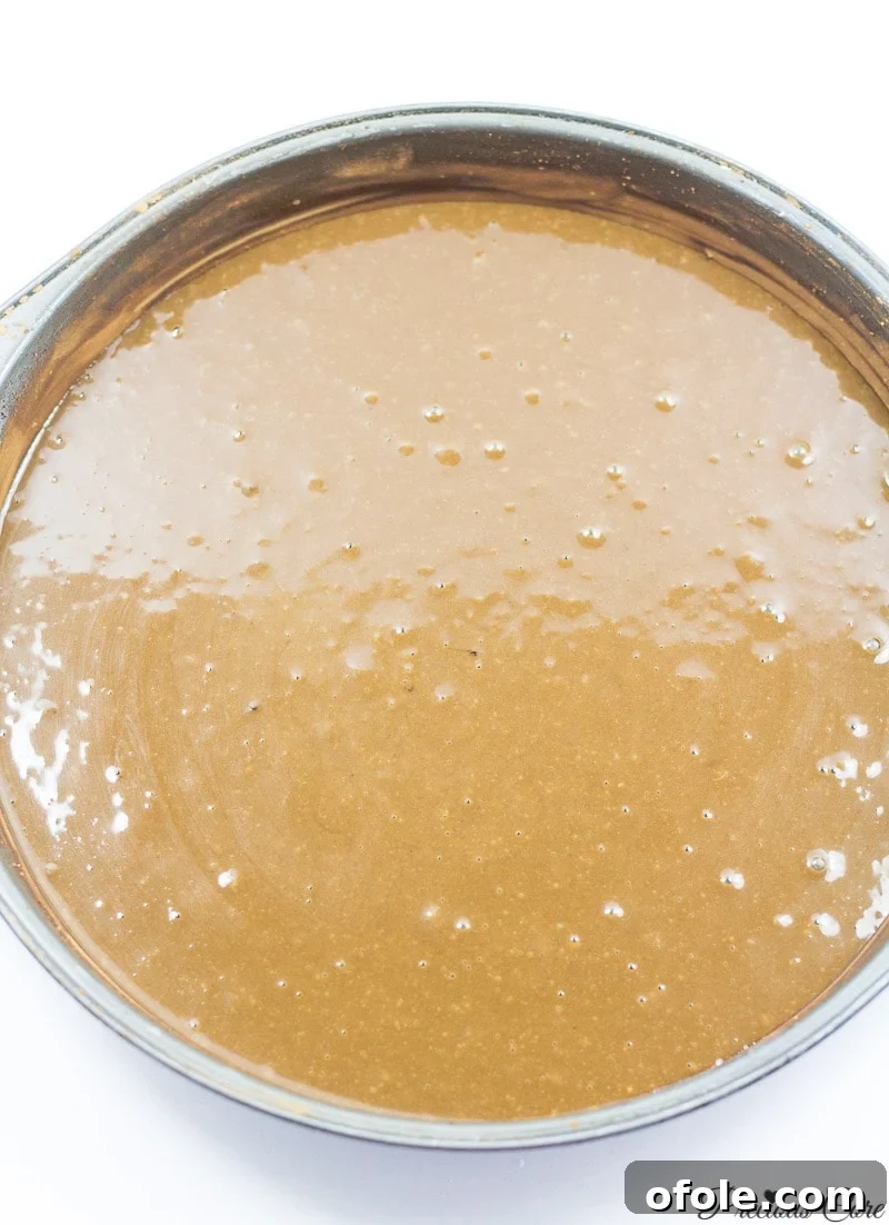 Pure Chocolate Decadence 9 classic chocolate cake batter in pan