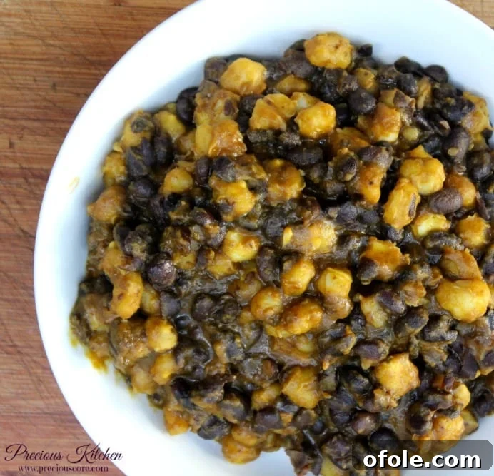 Hearty Cornchaff with Black Beans and Palm Oil