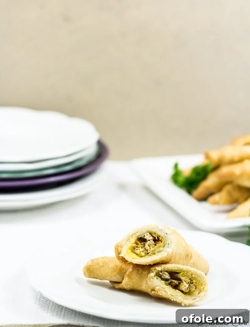 Close-up of the flavorful fish filling inside a Cameroonian fish roll