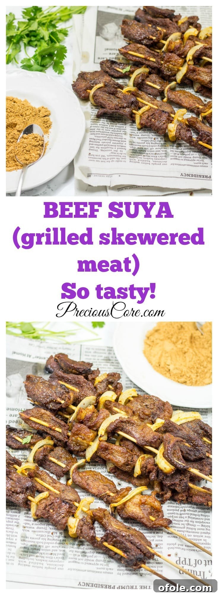 The Secret to Perfect Beef Suya: Homemade Suya Spice Blend 4 Close-up of grilled Beef Suya kebabs, a flavorful West African delight.