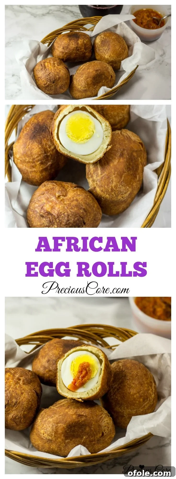 Crispy African Delights 2 African egg roll video recipe - A basket of freshly fried African egg rolls, garnished with parsley