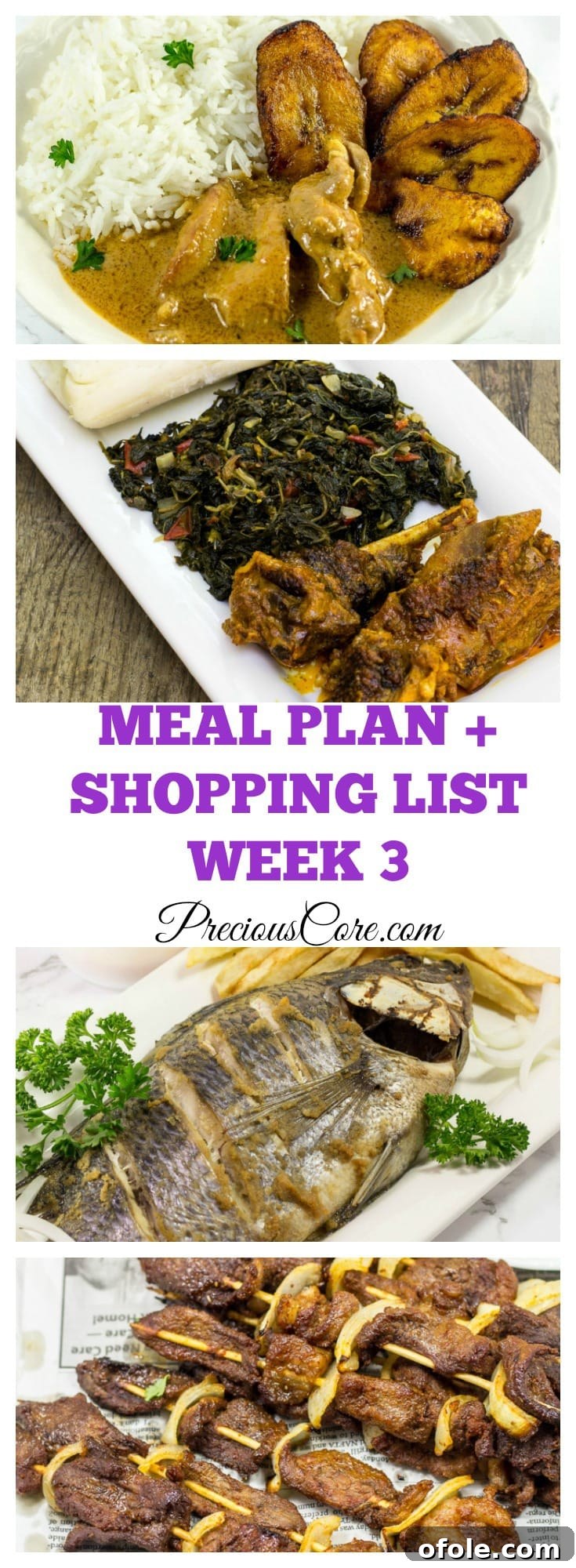 Week 3 Meal Plan and Grocery List 2 West African inspired weekly meal plan