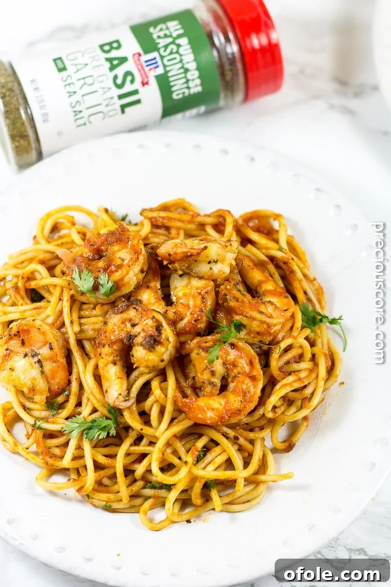 Blackened Shrimp Pasta for a quick and delicious dinner
