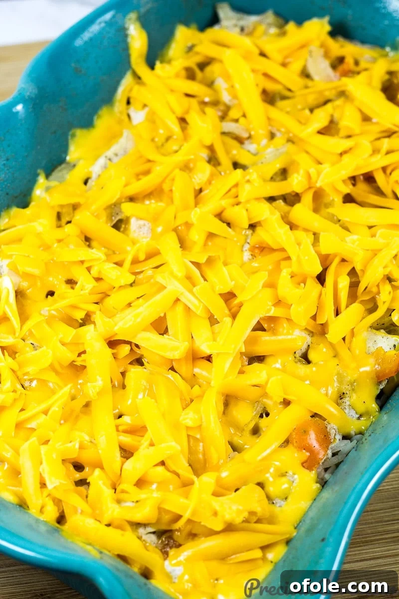 Casserole covered with foil before baking