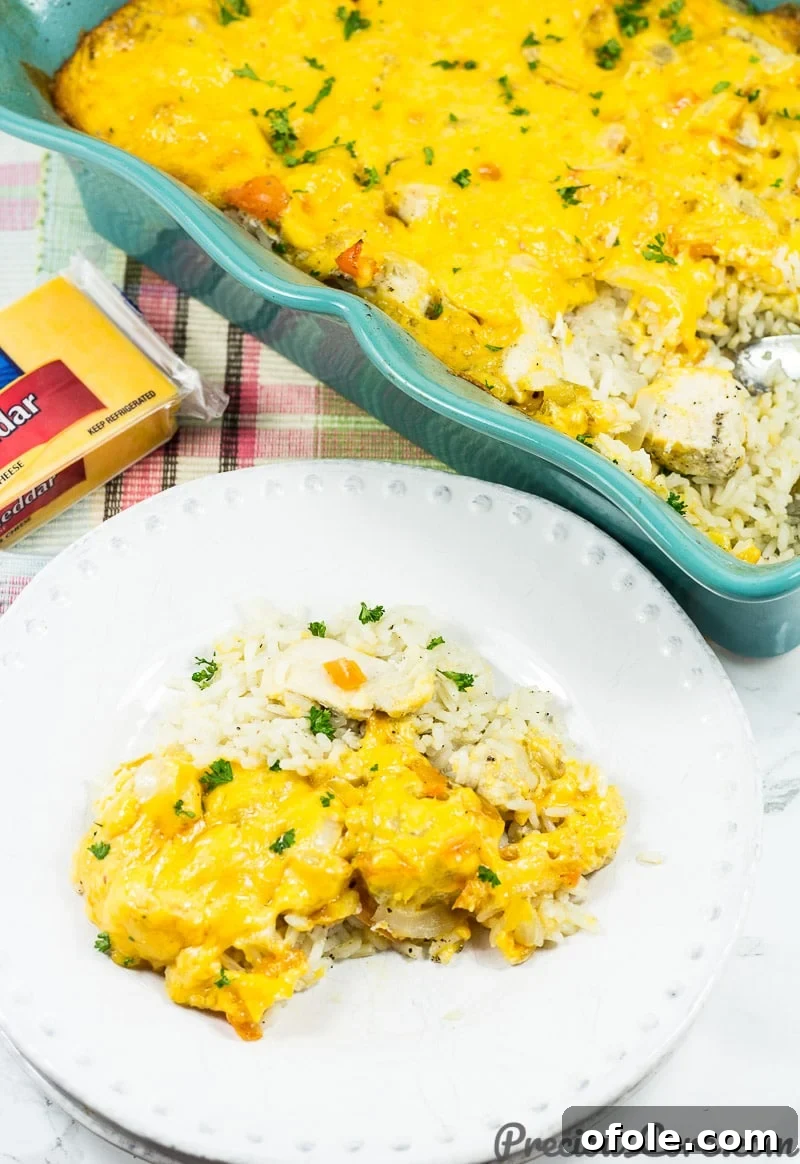 Finished Baked Chicken and Rice Casserole dinner