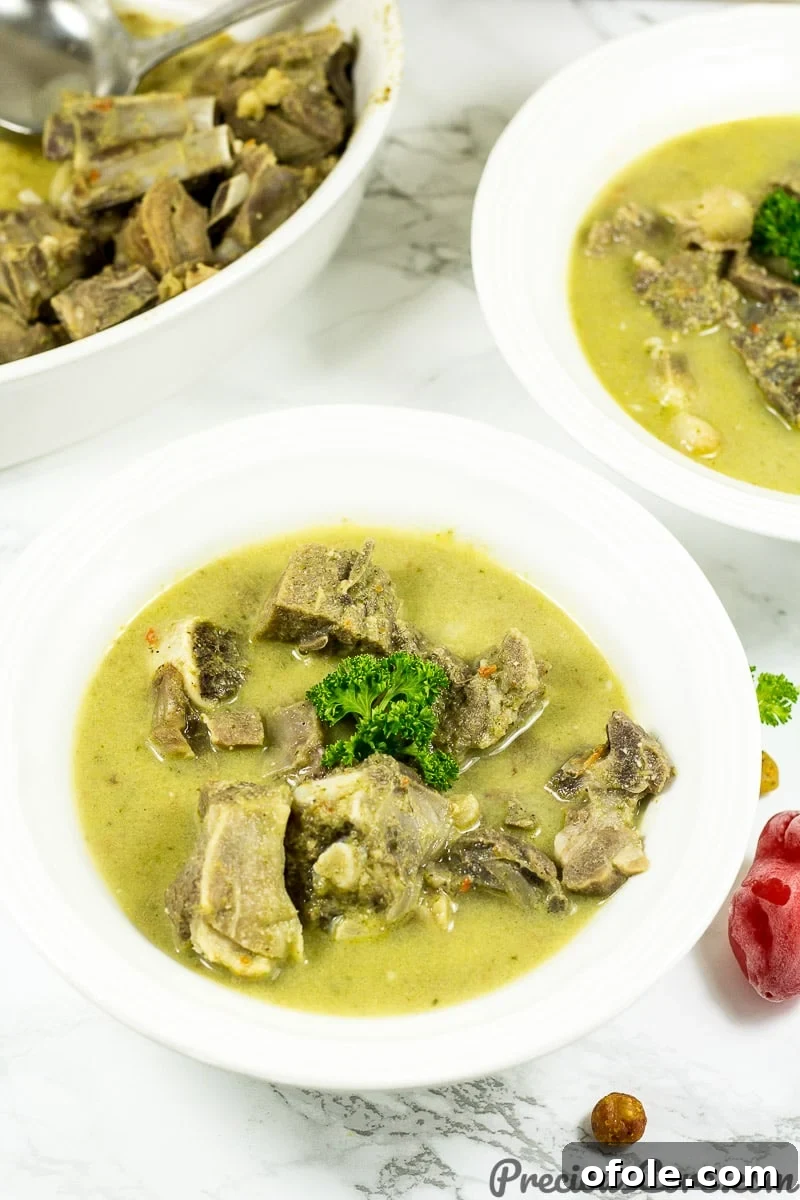 Fiery Goat Pepper Soup 3 Cameroonian style Goat Meat Pepper Soup, showcasing its rich texture.