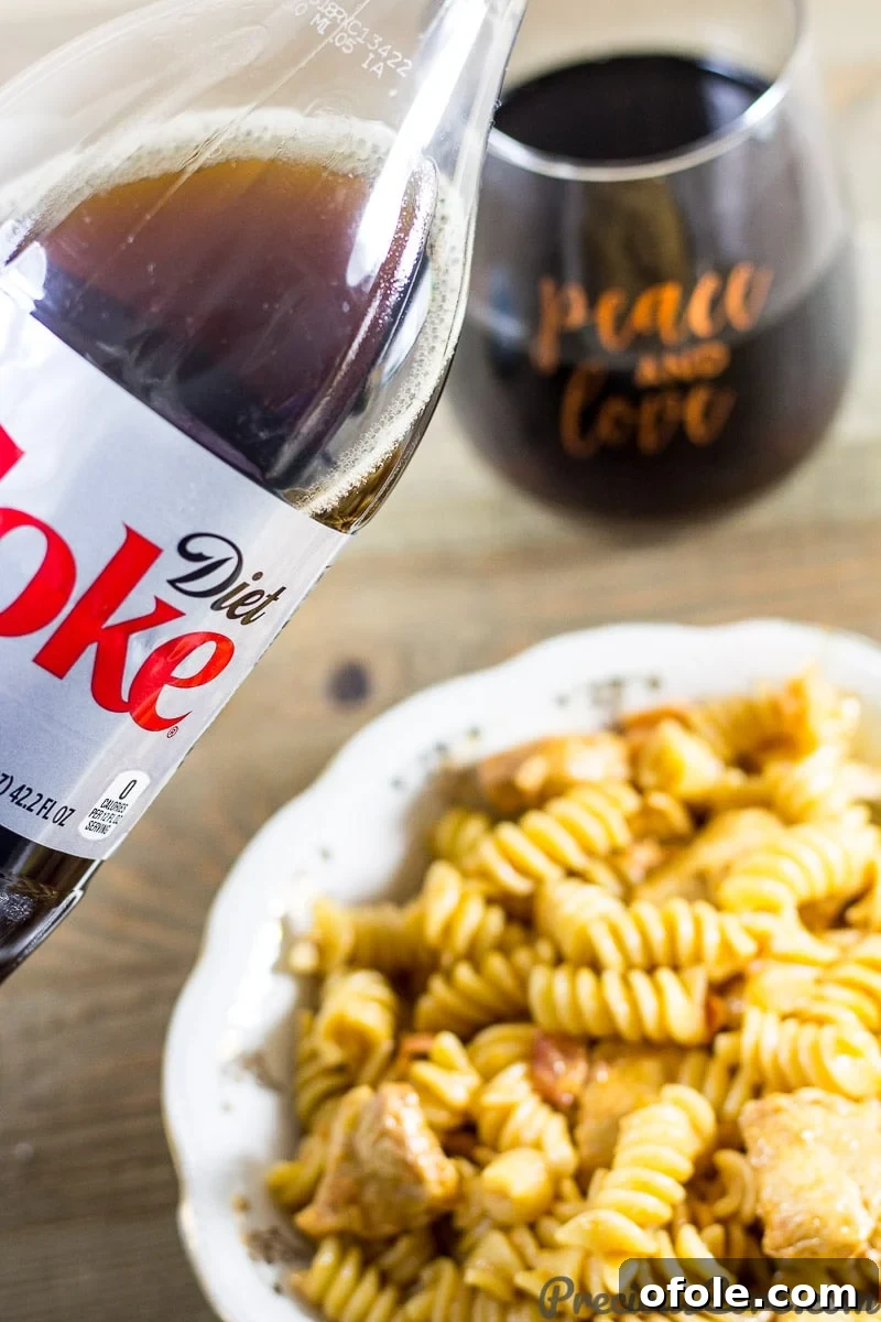 Easy Creamy One-Pot Chicken Macaroni 12 Serve With A Coke - Refreshing drink pairing for dinner