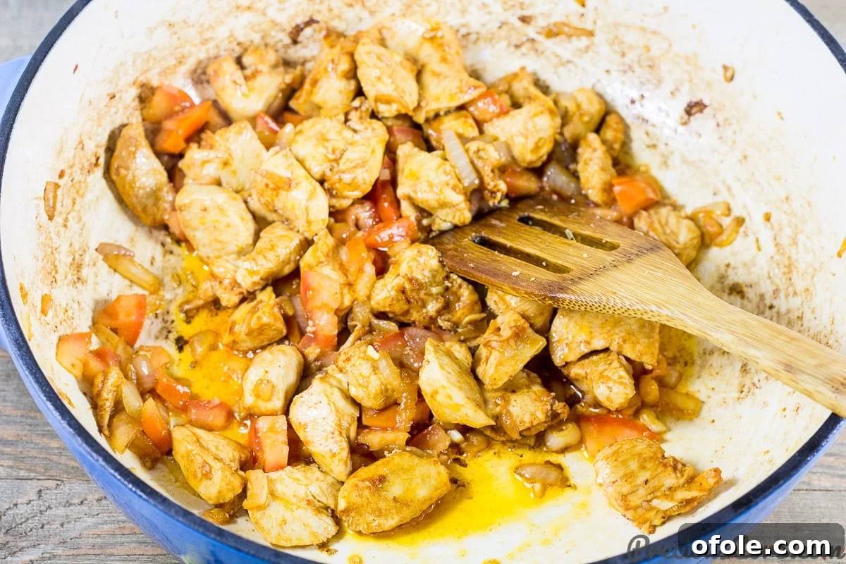 Easy Creamy One-Pot Chicken Macaroni 7 Macaroni and Chicken dinner recipe step 3 - Adding aromatics